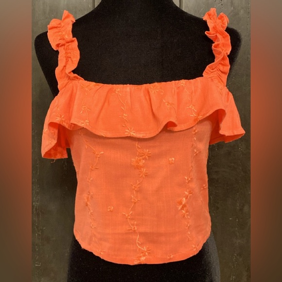 Forever 21 orange sleeveless/crop top - Size medium - Picture 1 of 9